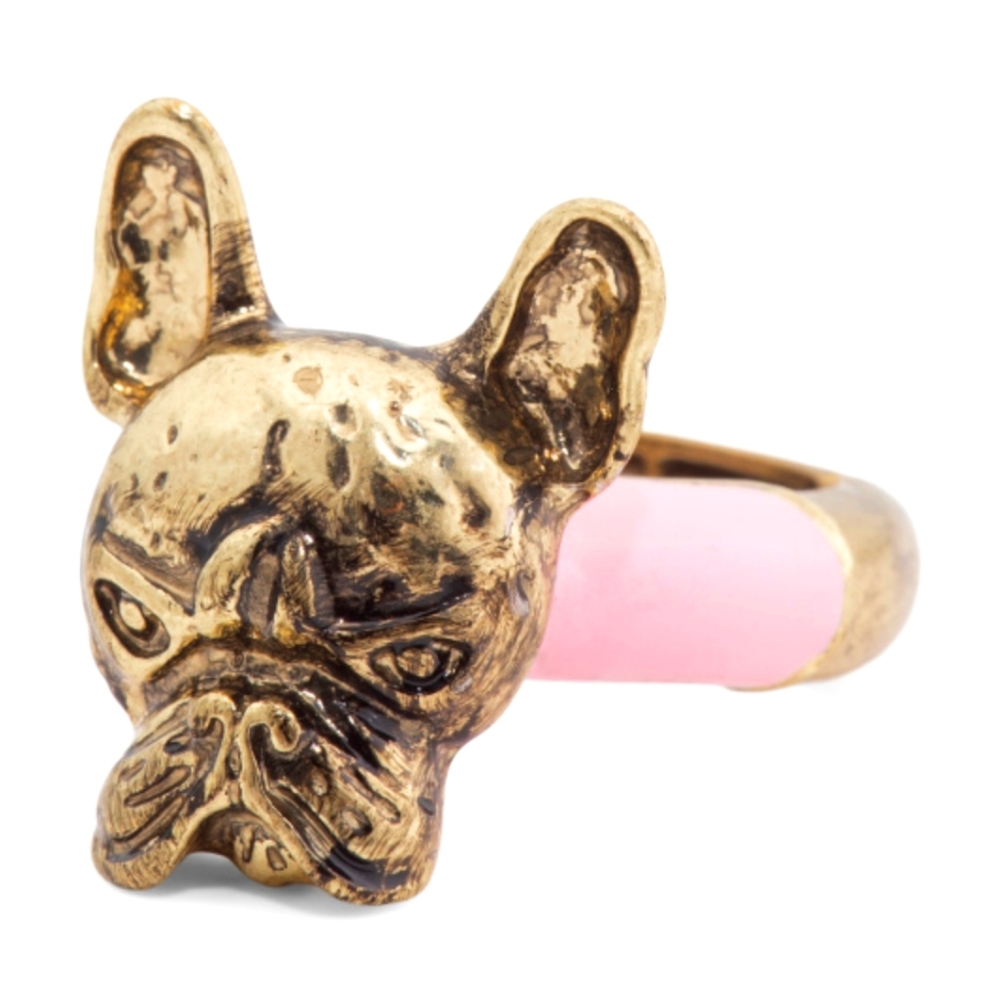 BETSEY JOHNSON Frenchie Enamel Adjustable Ring